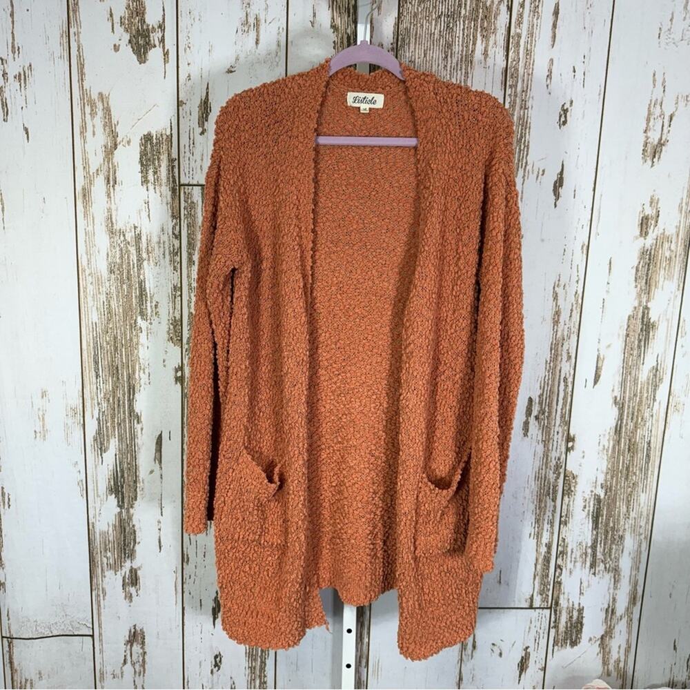 Listicle, Textured Orange Cardigan. Size Large. Excellent condition!